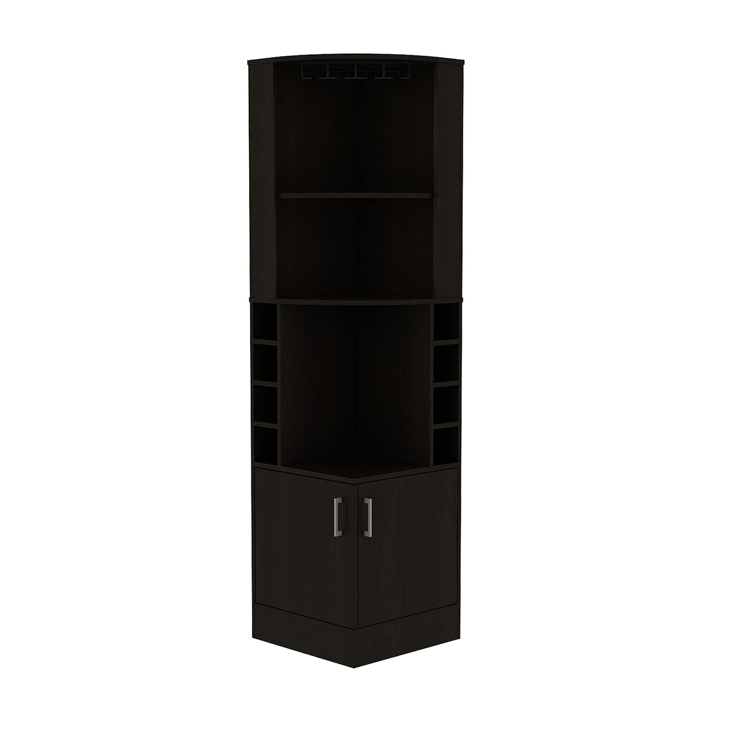 Home Bar And Cabinet - Corner Bar Cabinet with 2 Shelves,