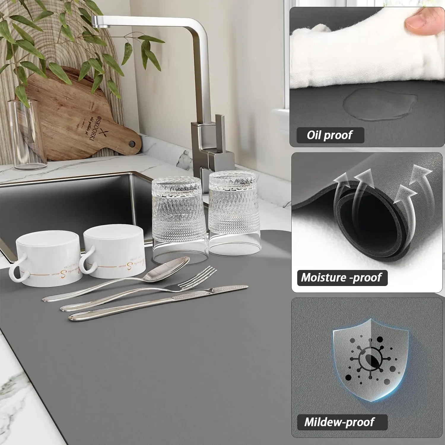 Kitchen Accessories Absorbent  - огляд і ціна Bar Mat Rubber
