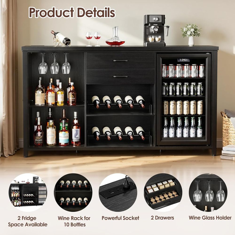 Large Coee Bar Cabinet with 2  - огляд і ціна Home Bar And Cabinet