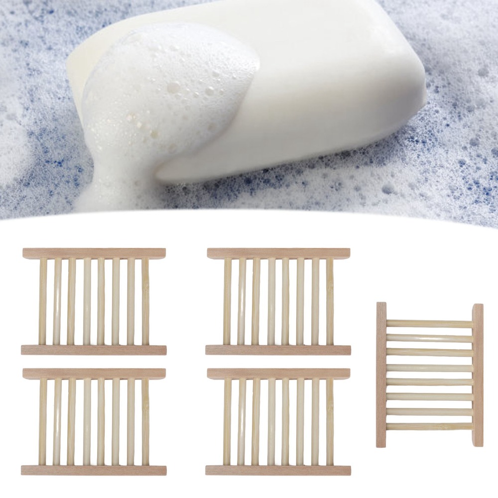 5 PCS Natural Wood Soap Dish S - огляд і ціна Home Bar Supplies