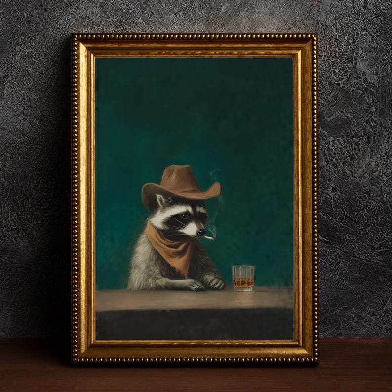 Vintage Funny Smoking Raccoon  - огляд і ціна Home Bar Lounge