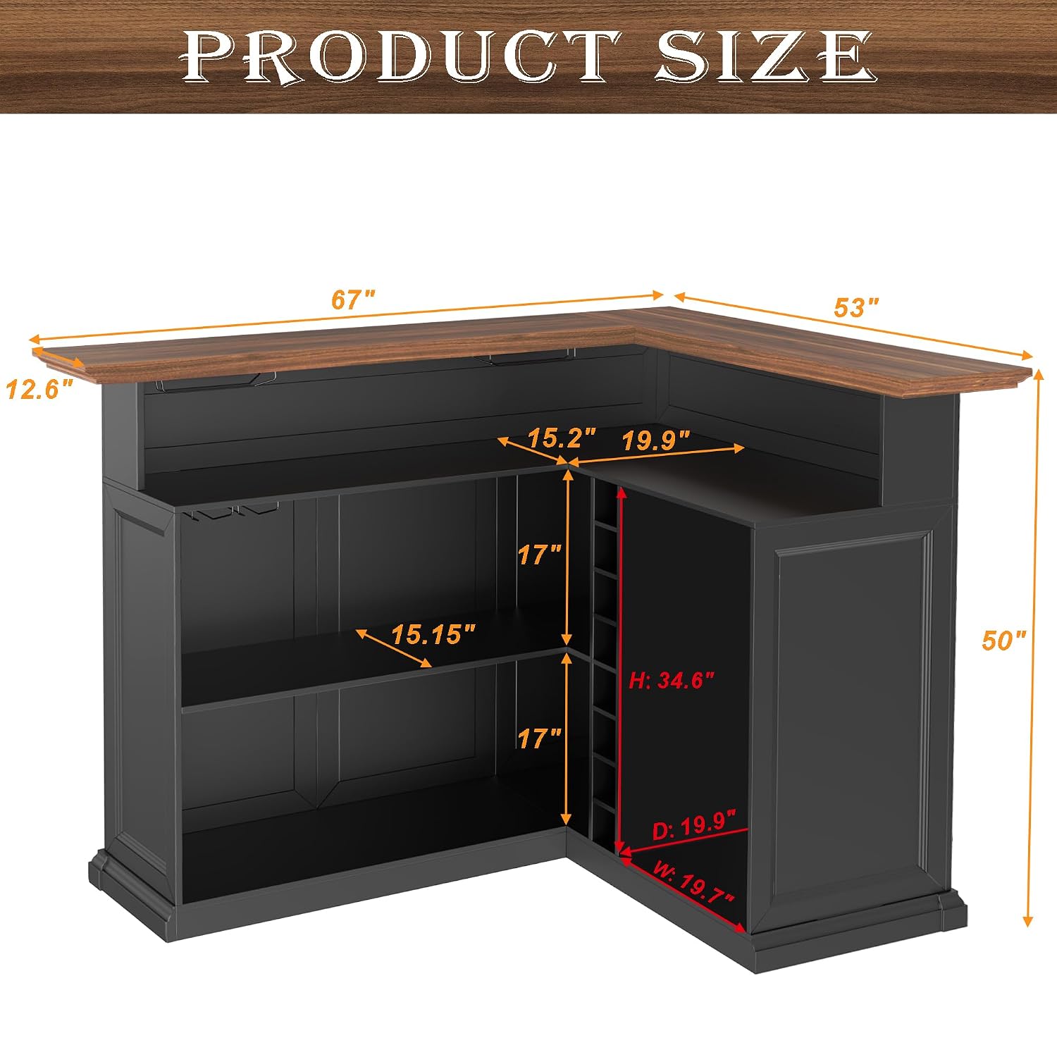 L-Shaped Home Bar Cabinet with - огляд і ціна Home Bar And Cabinet