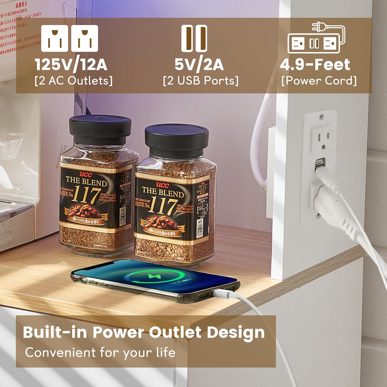Wine Bar Cabinet with Power Ou - огляд і ціна Home Bar And Cabinet